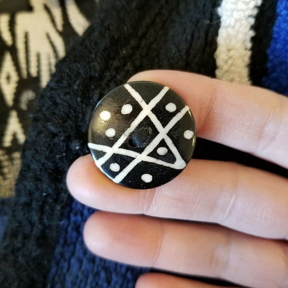 Vintage 90s Patch Cardigan‎ Sweater Folklore Art - Picture 5 of 9